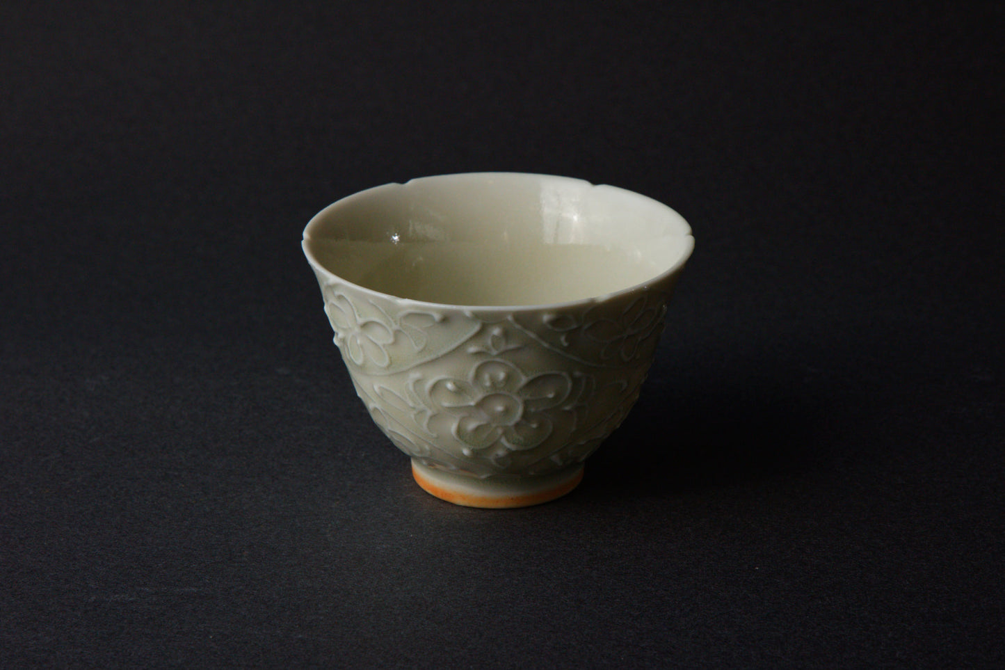 前田麻美 /灰青釉花七宝杯