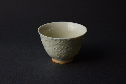 前田麻美 /灰青釉花七宝杯